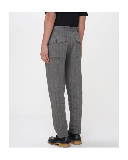 Dries Van Noten Gray Pleated Trousers for men
