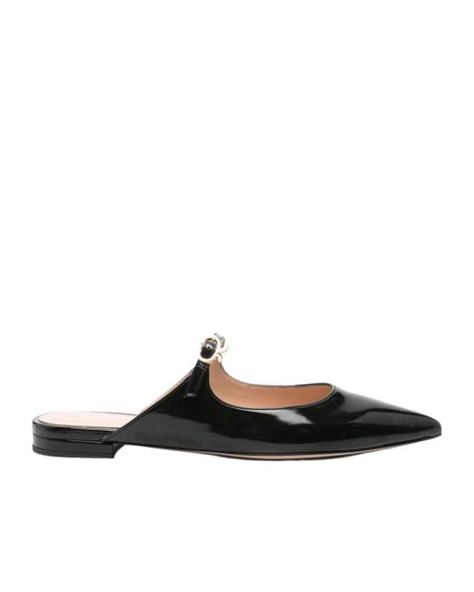 Gianvito Rossi Black Pointed Toe Mules