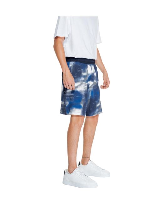 ARMANI EXCHANGE Blue Patterned Shorts for men
