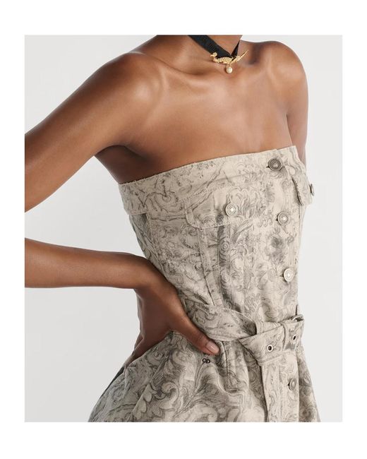 Dior White Mid-Length Belted Bustier Dress