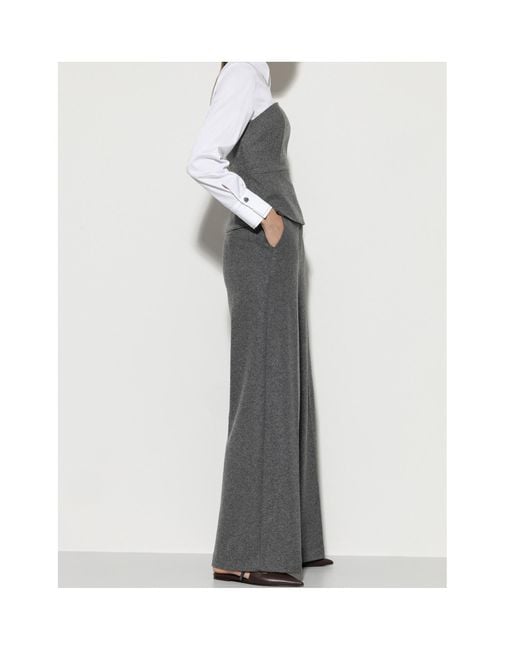 Luisa Cerano Gray Belt-Loop Casual Pants