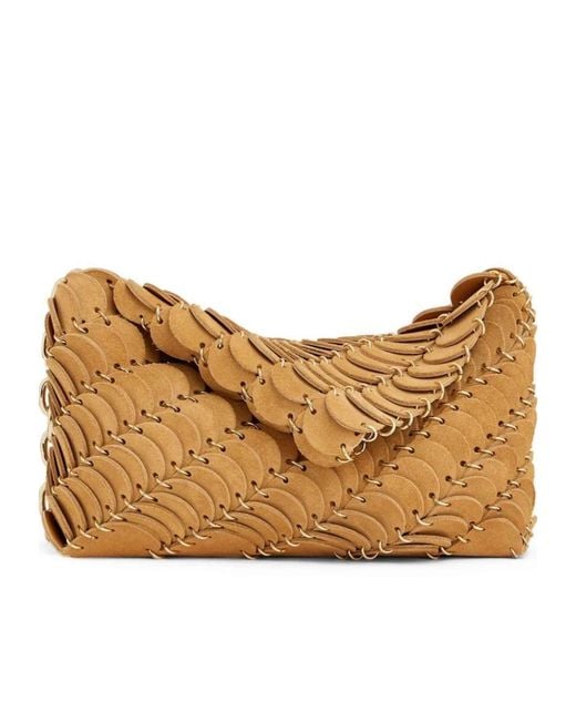 Rabanne Natural Panelled Chain-Link Shoulder Bag