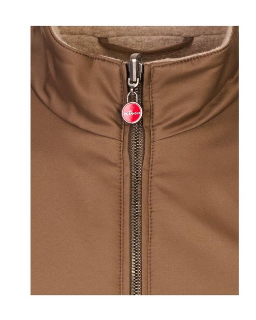 Kiton Brown Reversible High-Neck Vest for men