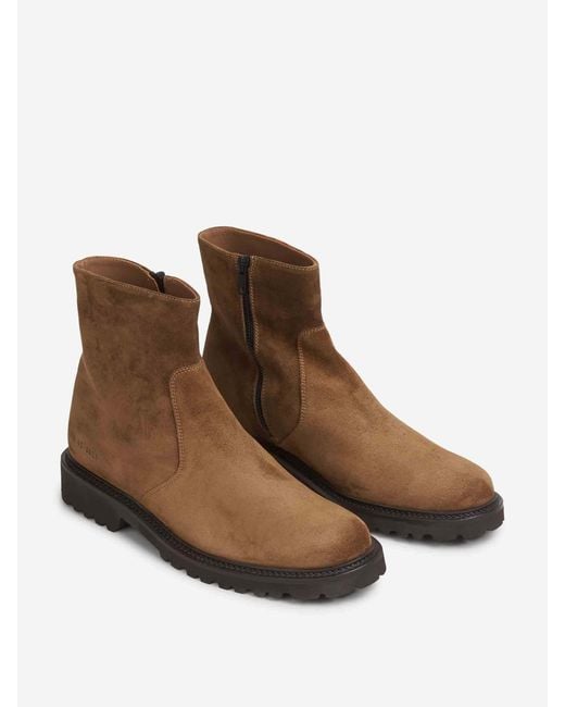Common Projects Brown Round Toe Ankle Boots for men