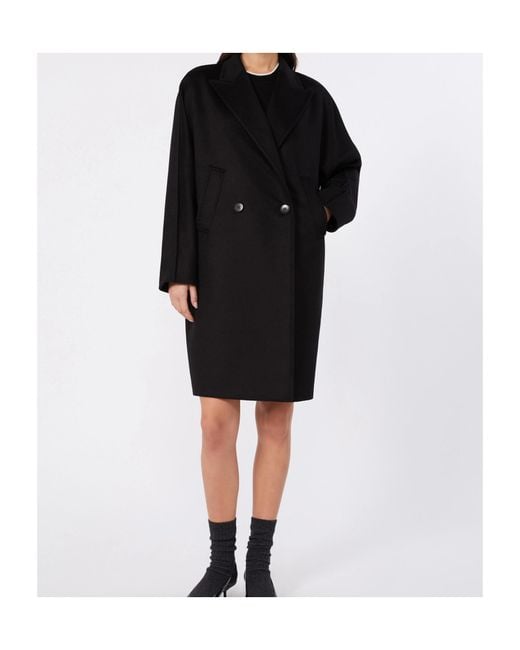 Max Mara Black Studio Double Breasted Coat