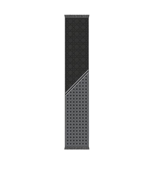 Dior Black Striped Cannage Scarf for men