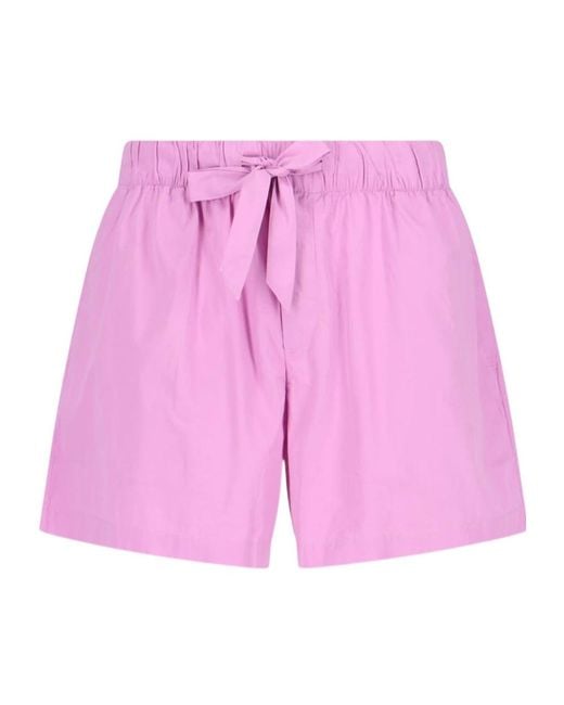 Tekla Pink High-Waist Drawstring Poplin Shorts for men