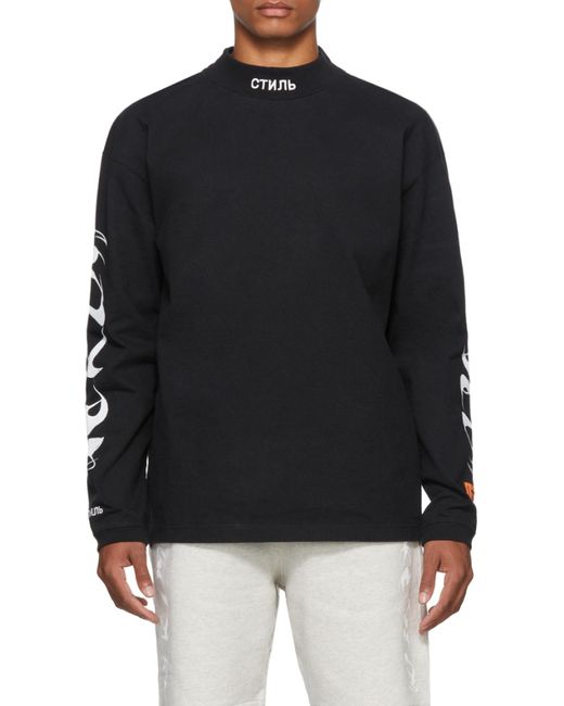Heron Preston Black Long-Sleeved Sweater for men