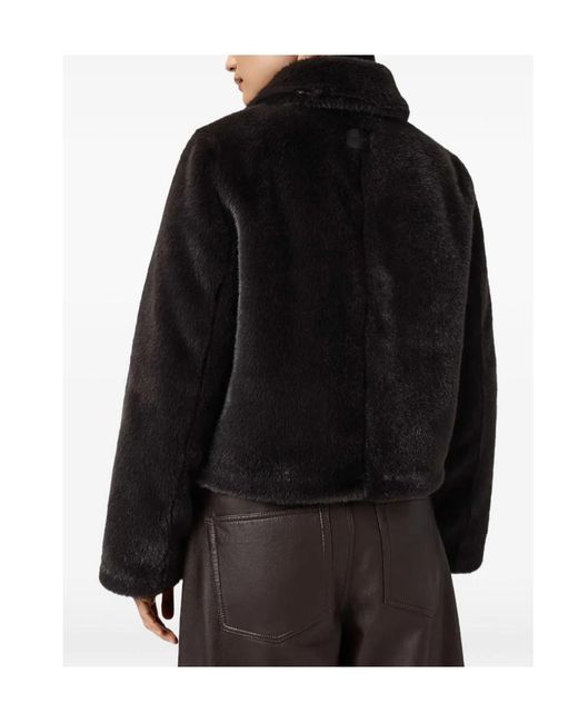 AllSaints Black Saye Zip Collar Jacket
