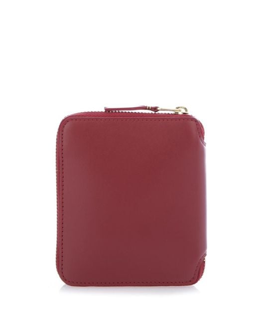 Comme des Garçons Red Zip-Around Leather Wallet