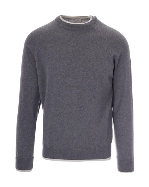 Eleventy Gray Wool Crew-Neck Sweater for men