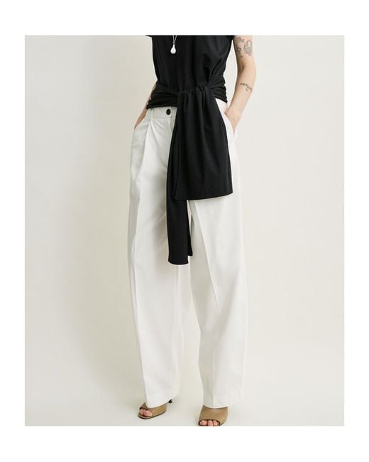 Totême  White Totême Single Pleat Trousers
