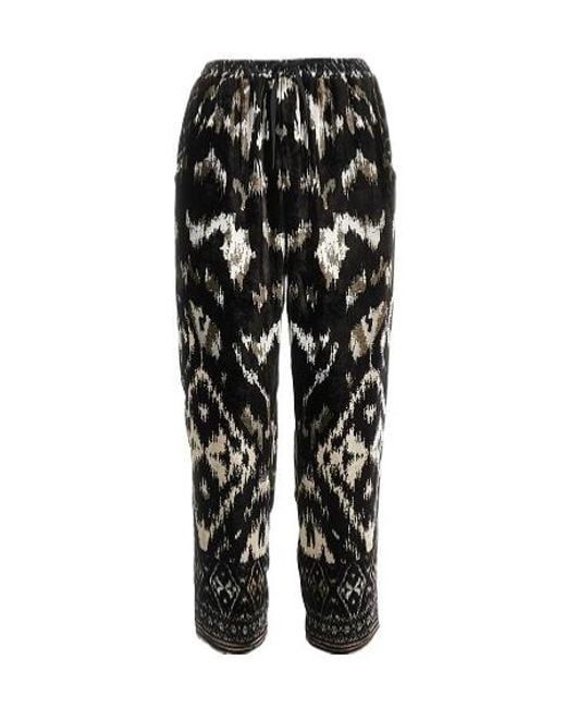 Pierre Louis Mascia Black Patterned Casual Pants