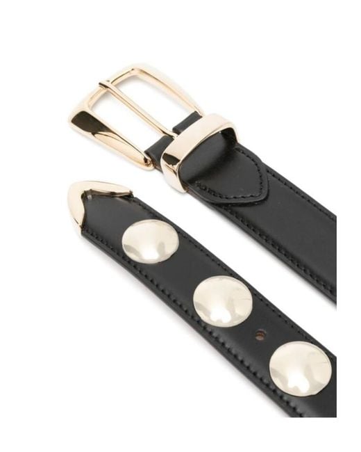 Khaite White Stud-Detailed Buckled Belt