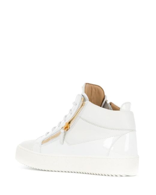 Giuseppe Zanotti White Logo High-Top Casual Sneakers for men