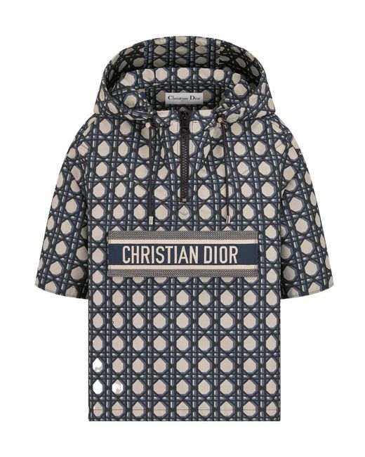 Dior Gray Macrocannage Short-Sleeved Hooded Short Anorak