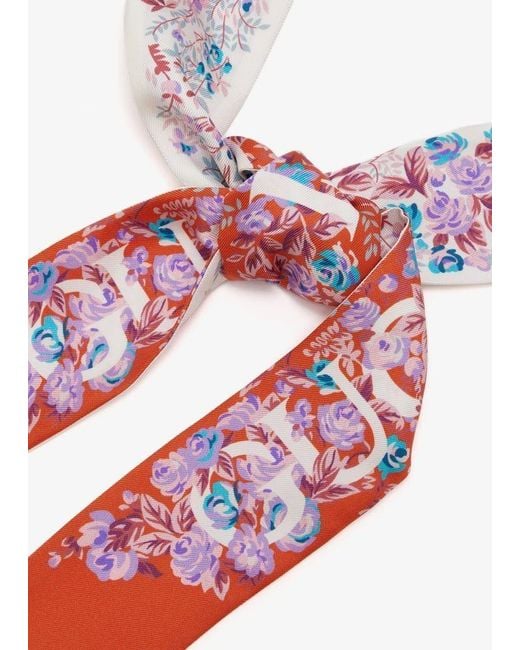 Gucci Red Printed Silk Twill Ribbon