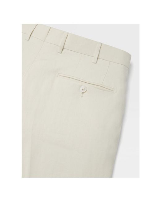 Zegna Natural Oasi Lino Flower Pants for men