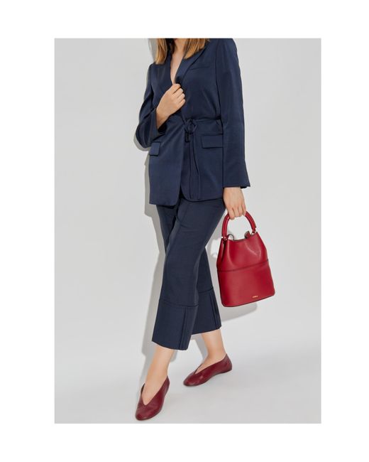 Theory Blue Tied-Waist Tailored Blazer