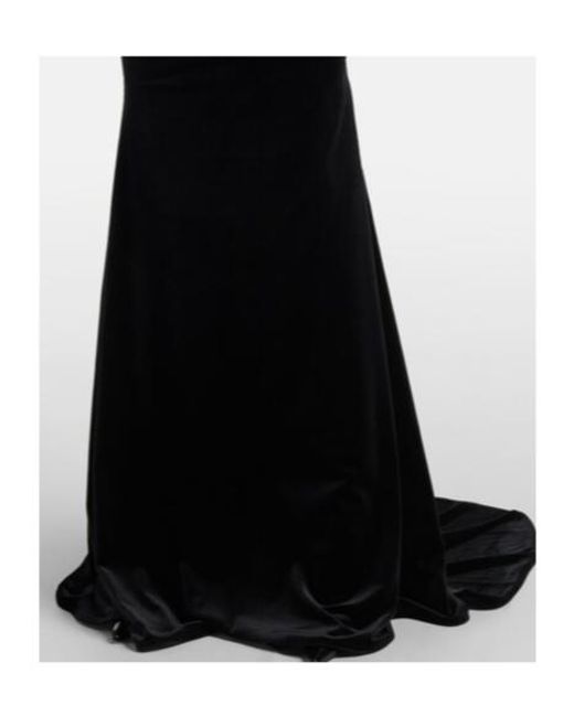 Alex Perry Black Open-Back Velvet Gown