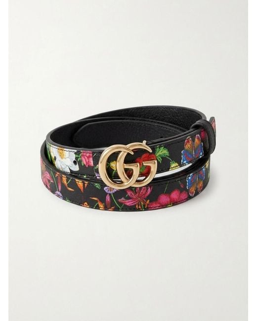Gucci Black Reversible Gg Marmont Thin Belt
