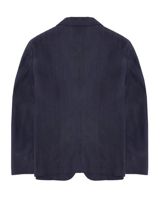 Giorgio Armani Blue Single-Breasted Long-Sleeved Jacket for men