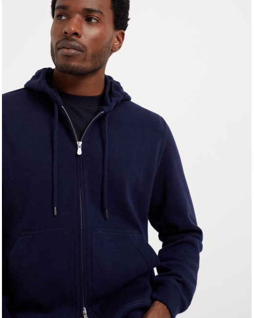 Brunello Cucinelli Blue Long-Sleeve Cashmere Hoodie for men