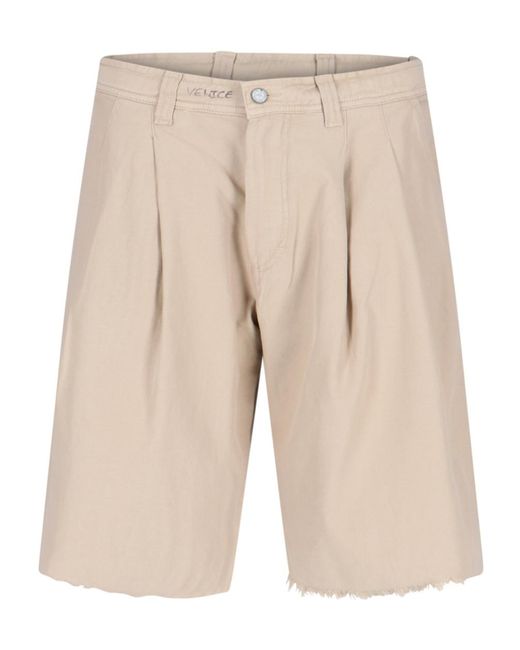 ERL Natural Distressed Chino Shorts for men