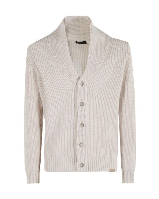 Fay Natural Shawl-Collar Cardigan for men