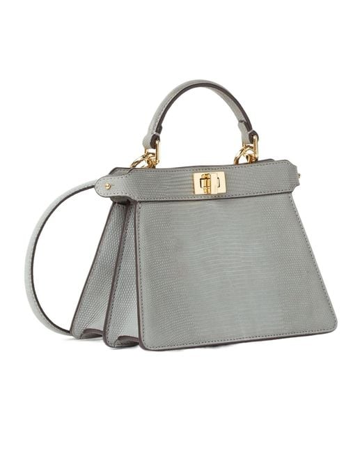 Fendi Gray Matcha Nubuck Lizard Bag
