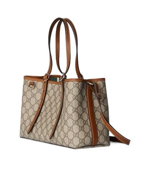 Gucci Brown Gg Emblem Small Tote Bag