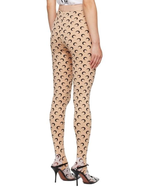 MARINE SERRE Natural Moon Printed Leggings Pants