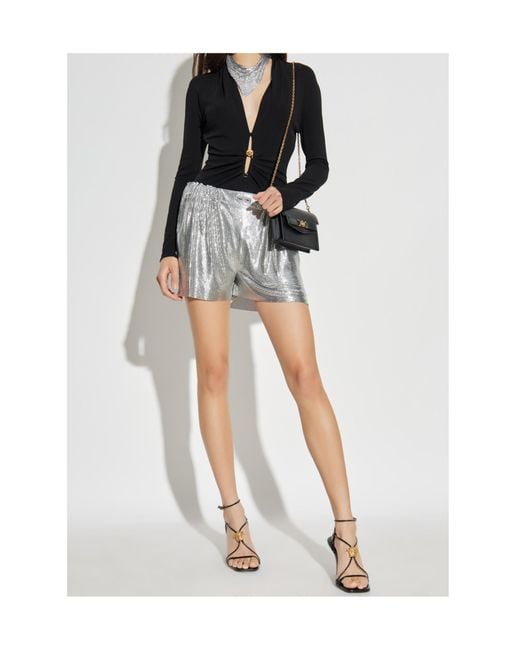 Versace Black Safety Pin Detailed Long-Sleeved Bodysuit