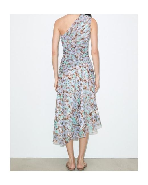 Tory Burch White Printed One-Shoulder Dress