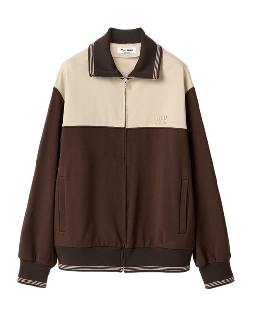 Miu Miu Brown Zipper Sweatshirt