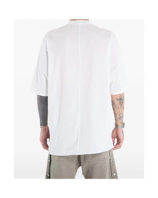 Rick Owens White Subhuman Jumbo Cotton T-Shirt for men
