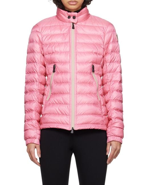 Moncler Pink Logo-Patch Padded-Design Jacket