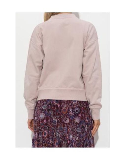 Isabel Marant Pink Logo-Print Mock-Neck Sweatshirt