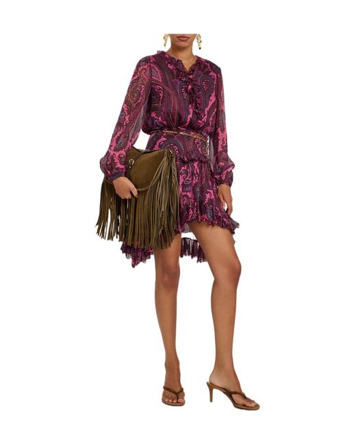 Etro Purple Printed Design Dress