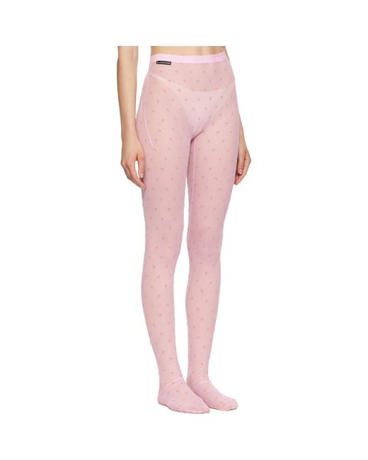 MARINE SERRE Pink Plumetis Pantyhose