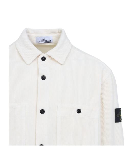Stone Island White Shirts Ivory for men