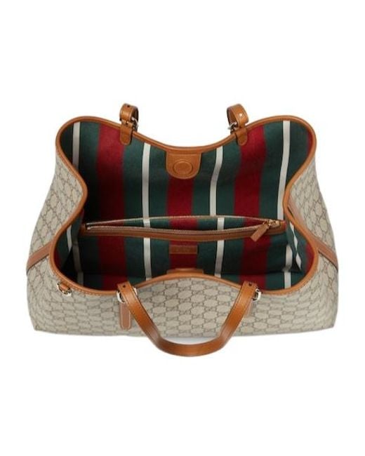 Gucci Natural Gg Emblem Large Tote Bag