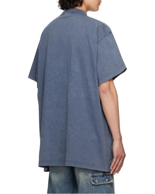 Balenciaga Blue Enjoy Paris Oversized T-Shirt for men