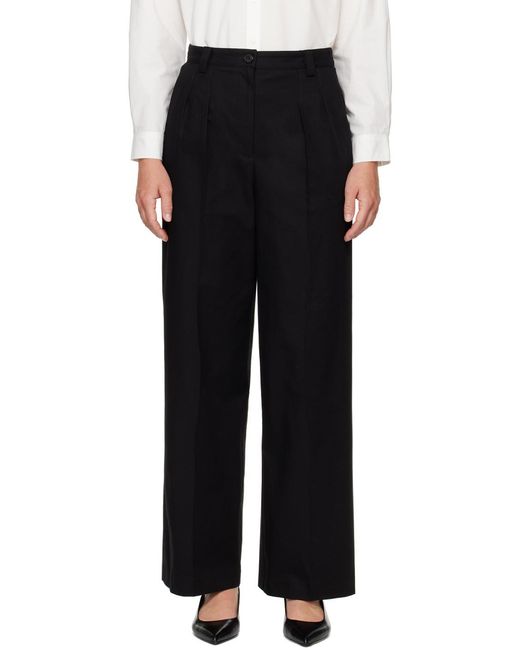 A.P.C. Black Tressie Button Detailed Straight Leg Trousers