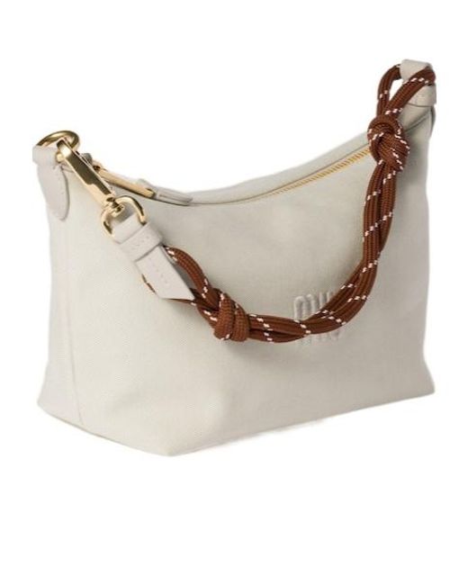 Miu Miu White Gabardine Sachet