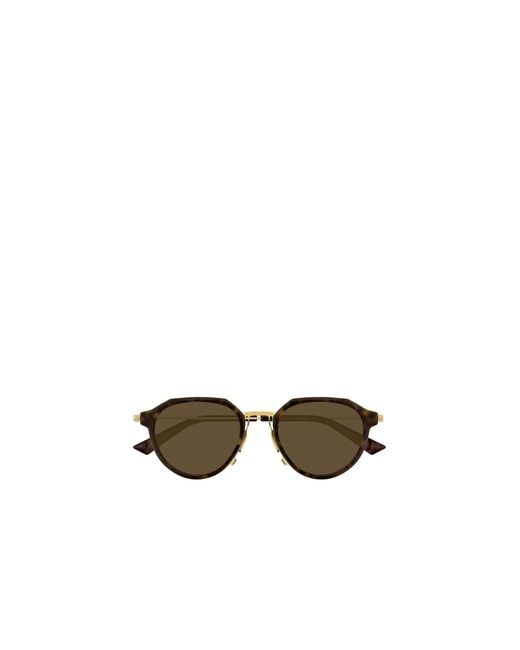 Bottega Veneta Metallic Eyewear Oval Frame Sunglasses for men