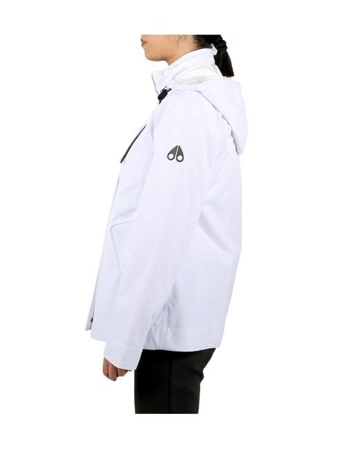 Moose Knuckles White Hooded Jacket