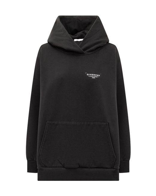 Givenchy Black Logo Printed Oversized Hoodie