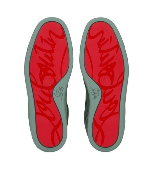 Christian Louboutin Green Louis Junior Suede Trainers for men