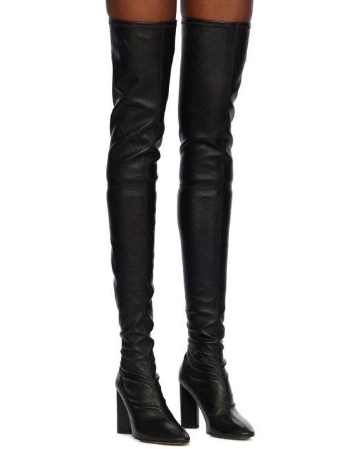 Bottega Veneta Black Tripod Knee-High Boots